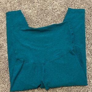 Beyond the Bump Maternity Teal Leggings 7/8 length